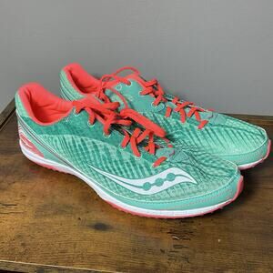 Saucony Kilkenney XC5 Women's Aqua/Vizi Coral Track Cleat Sz 10 (no Spikes)